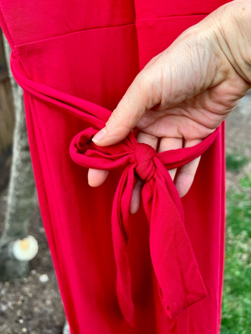 NWOT Elegant Flowy Talbots Petites Red Belted Surplice Dress Sleeveless MP Chic - Picture 4 of 17
